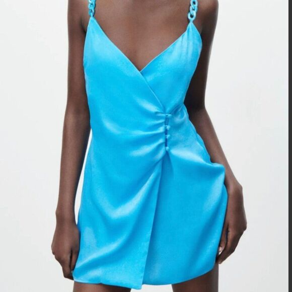 Zara Blue Mini Dress - Picture 1 of 6